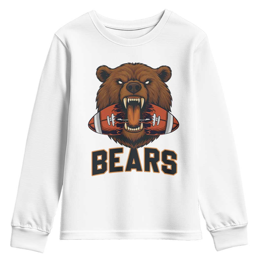 Football Player Gift Youth Sweatshirt Fierce Br Biting Ball TS12 White Print Your Wear