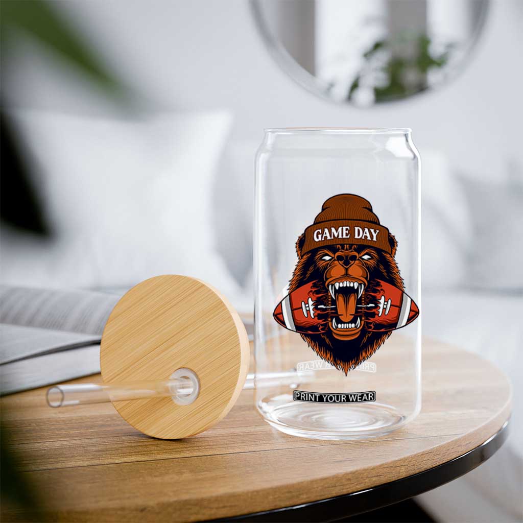 Game Day Fierce BR Biting Ball Glass Can Football Player Gift TS12 Print Your Wear