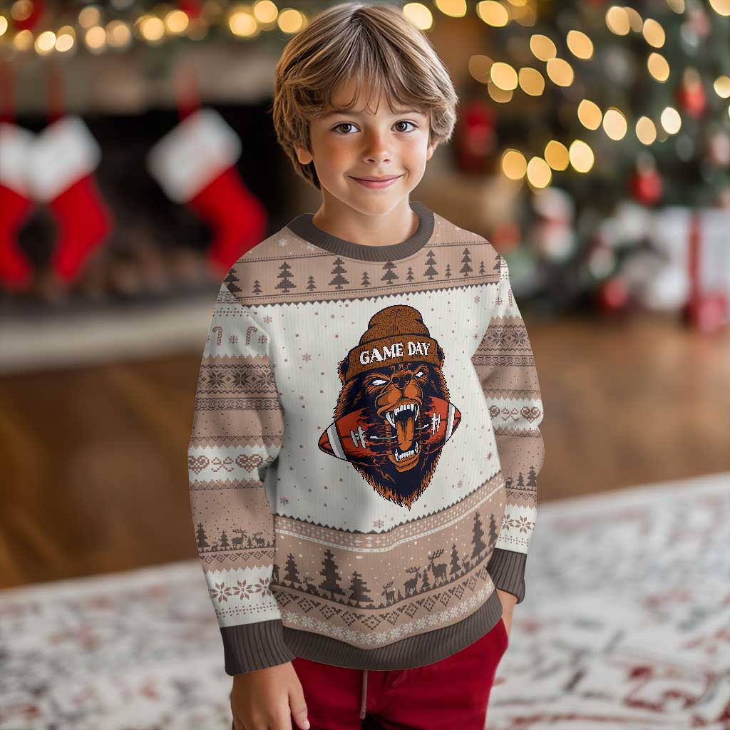 Game Day Fierce BR Biting Ball Ugly Christmas Sweater Football Player Gift TS12 Mocha Mousse Print Your Wear