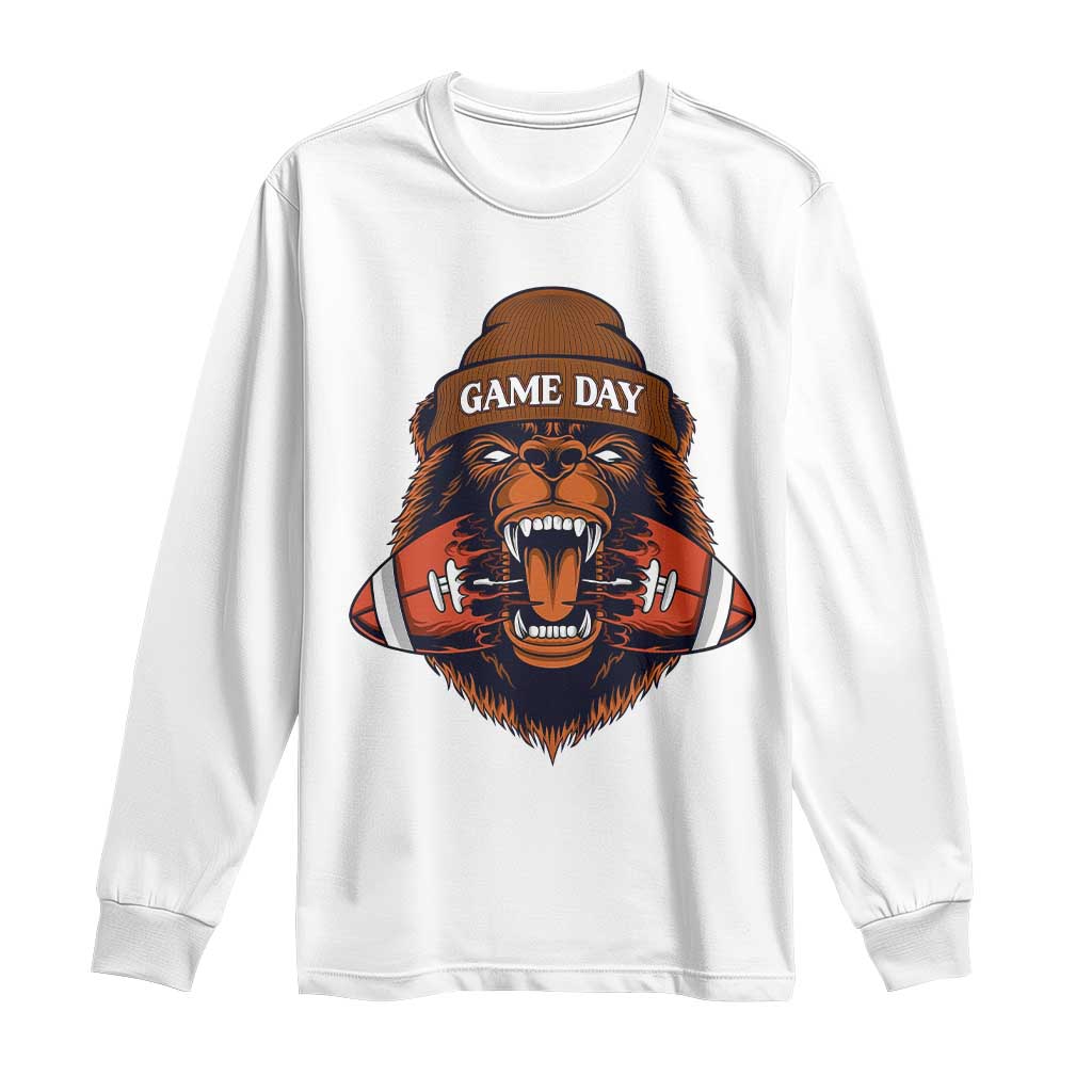 Game Day Fierce BR Biting Ball Long Sleeve Shirt Football Player Gift TS12 White Print Your Wear