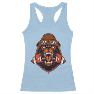 Game Day Fierce BR Biting Ball Racerback Tank Top Football Player Gift TS12 Light Blue Print Your Wear