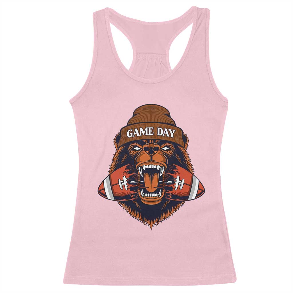 Game Day Fierce BR Biting Ball Racerback Tank Top Football Player Gift TS12 Light Pink Print Your Wear