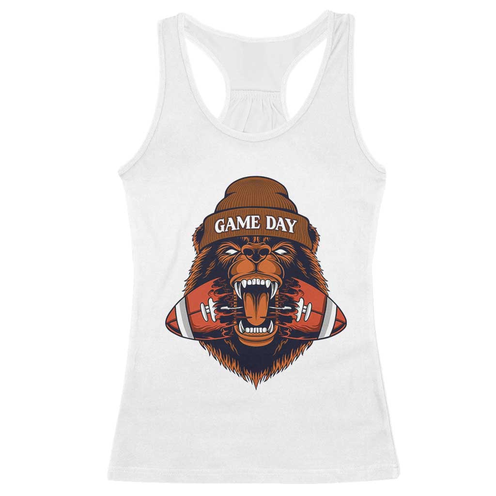 Game Day Fierce BR Biting Ball Racerback Tank Top Football Player Gift TS12 White Print Your Wear