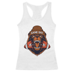 Game Day Fierce BR Biting Ball Racerback Tank Top Football Player Gift TS12 White Print Your Wear
