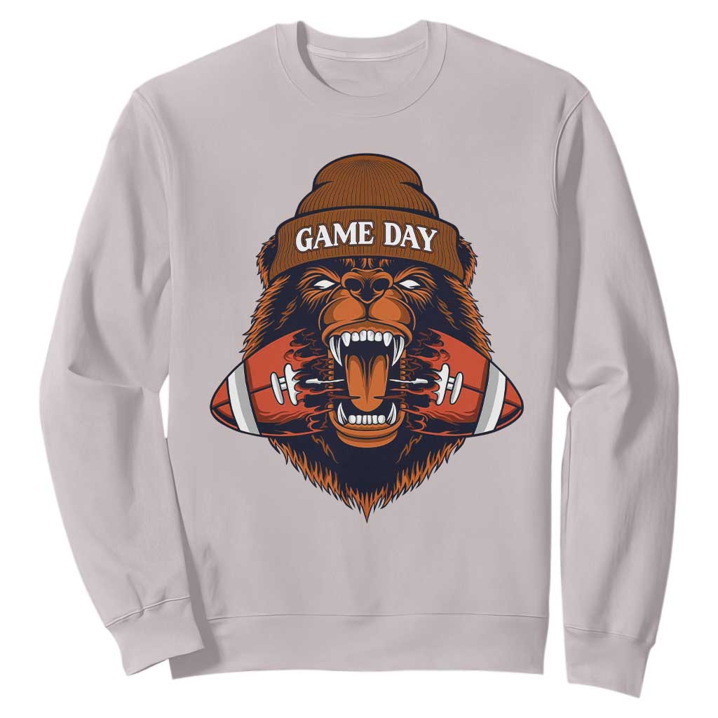 Game Day Fierce BR Biting Ball Sweatshirt Football Player Gift TS12 Ice Gray Print Your Wear