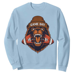 Game Day Fierce BR Biting Ball Sweatshirt Football Player Gift TS12 Light Blue Print Your Wear