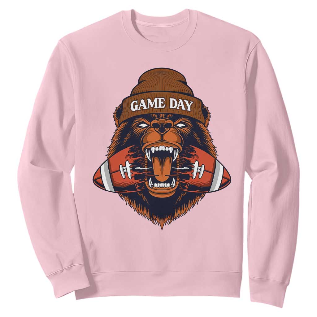 Game Day Fierce BR Biting Ball Sweatshirt Football Player Gift TS12 Light Pink Print Your Wear