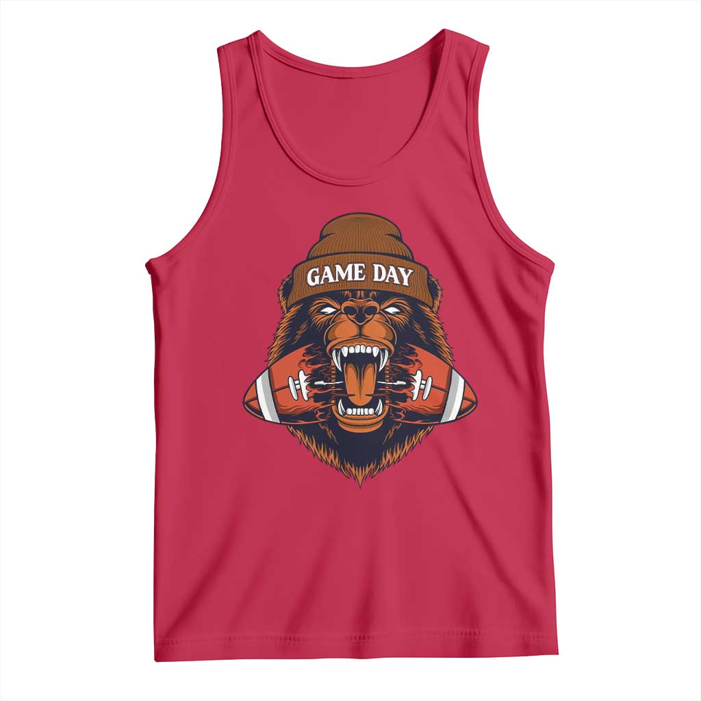 Game Day Fierce BR Biting Ball Tank Top Football Player Gift TS12 Red Print Your Wear