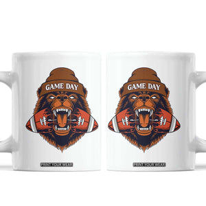 Game Day Fierce BR Biting Ball Coffee Mug Football Player Gift TS12 White Print Your Wear