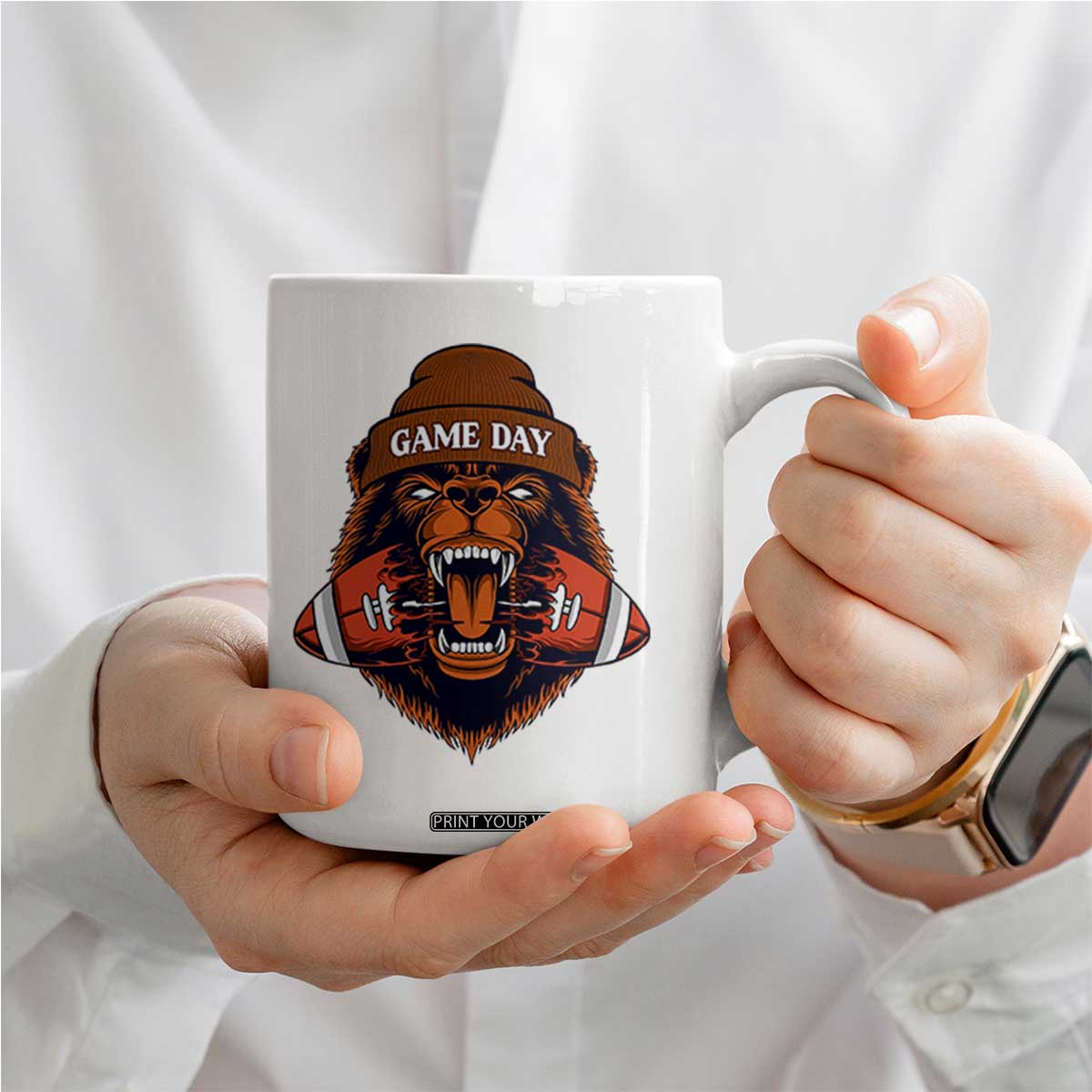 Game Day Fierce BR Biting Ball Coffee Mug Football Player Gift TS12 Print Your Wear