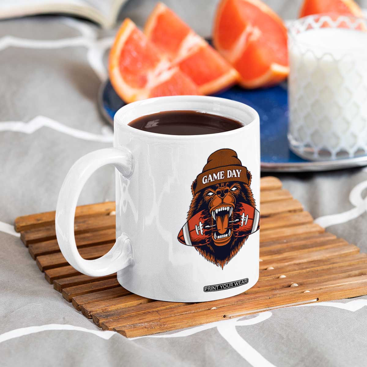 Game Day Fierce BR Biting Ball Coffee Mug Football Player Gift TS12 Print Your Wear