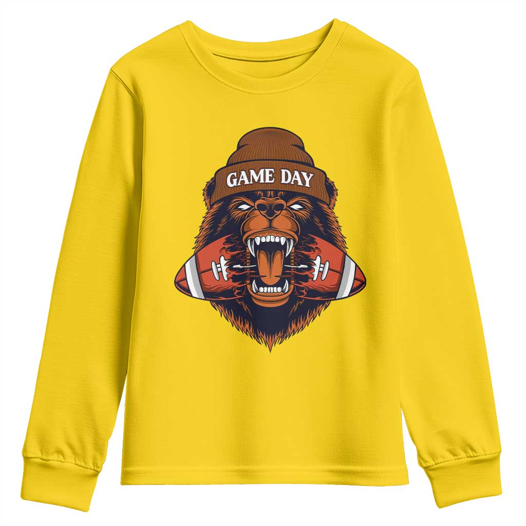 Game Day Fierce BR Biting Ball Youth Sweatshirt Football Player Gift TS12 Daisy Print Your Wear