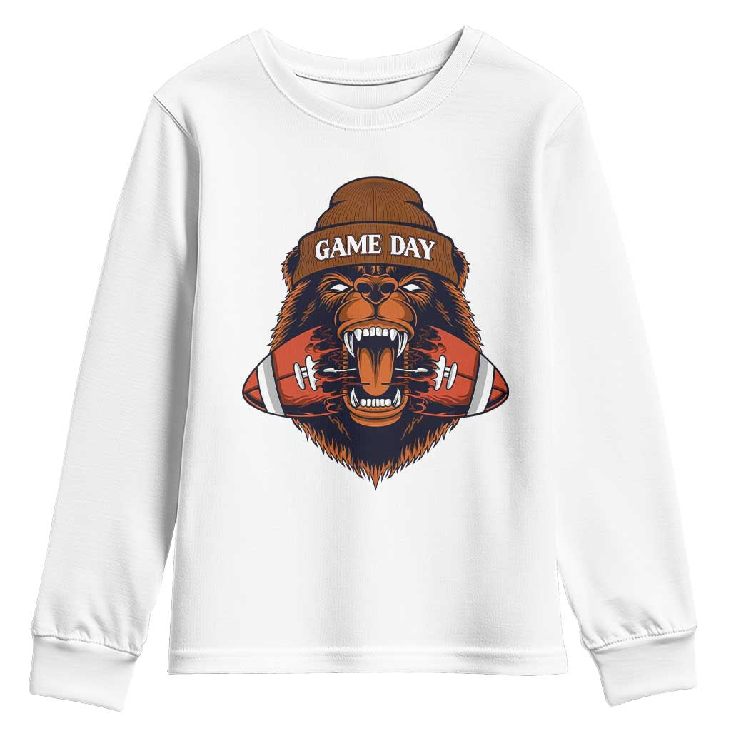 Game Day Fierce BR Biting Ball Youth Sweatshirt Football Player Gift TS12 White Print Your Wear