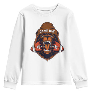 Game Day Fierce BR Biting Ball Youth Sweatshirt Football Player Gift TS12 White Print Your Wear