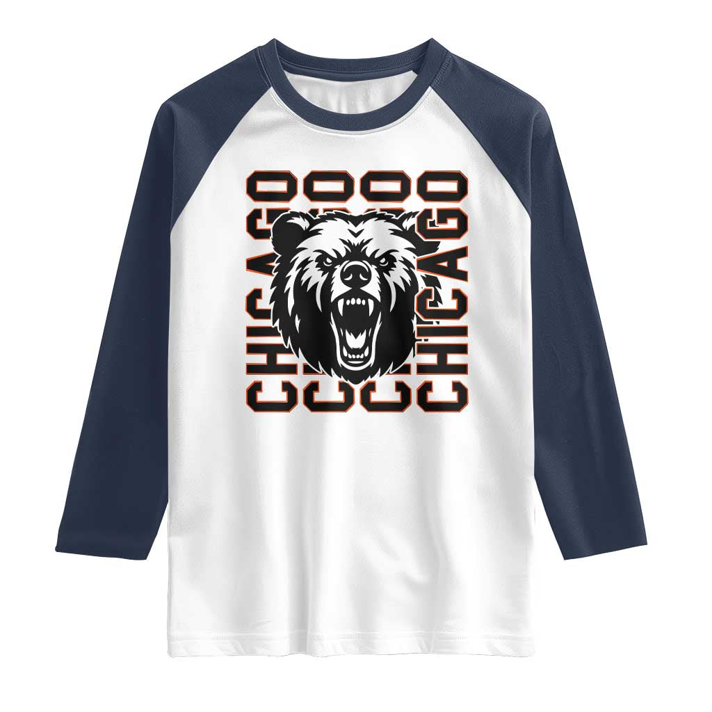 Game Day Football Fan Gift Raglan Shirt CFB Lover TS12 White Navy Print Your Wear