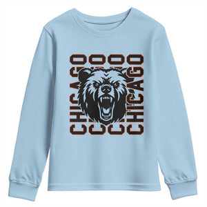Game Day Football Fan Gift Youth Sweatshirt CFB Lover TS12 Light Blue Print Your Wear