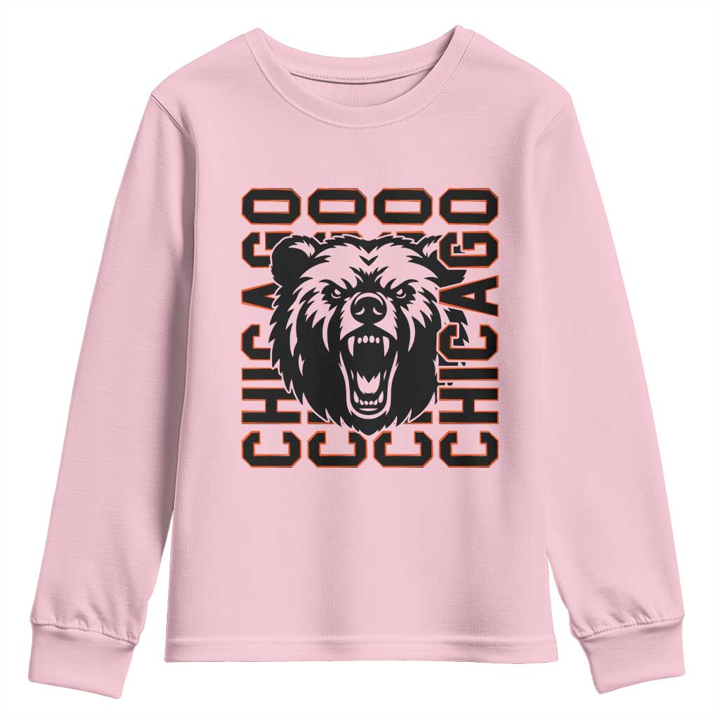 Game Day Football Fan Gift Youth Sweatshirt CFB Lover TS12 Light Pink Print Your Wear