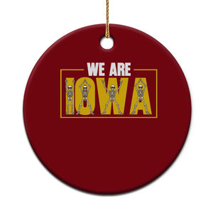 Funny Iowa State Pride Ceramic Ornament Halloween Dancing Skeletons