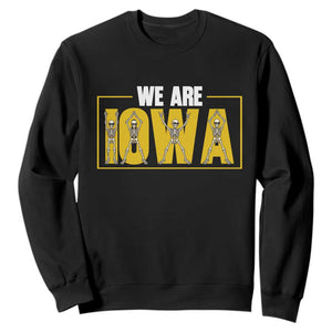 Funny Iowa State Pride Sweatshirt Halloween Dancing Skeletons