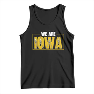 Funny Iowa State Pride Tank Top Halloween Dancing Skeletons