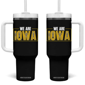 Funny Iowa State Pride Tumbler With Handle Halloween Dancing Skeletons
