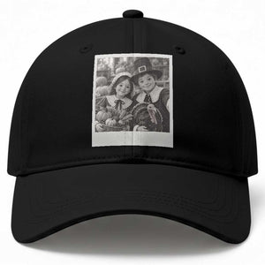 Cute Pilgrim Kids Thanksgiving Baseball Cap Selfie Autumn Harvest Turkey Photo