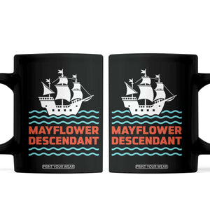 Mayflower Descendant History Coffee Mug 1620 Pilgrim Ship Heritage Pride Graphic
