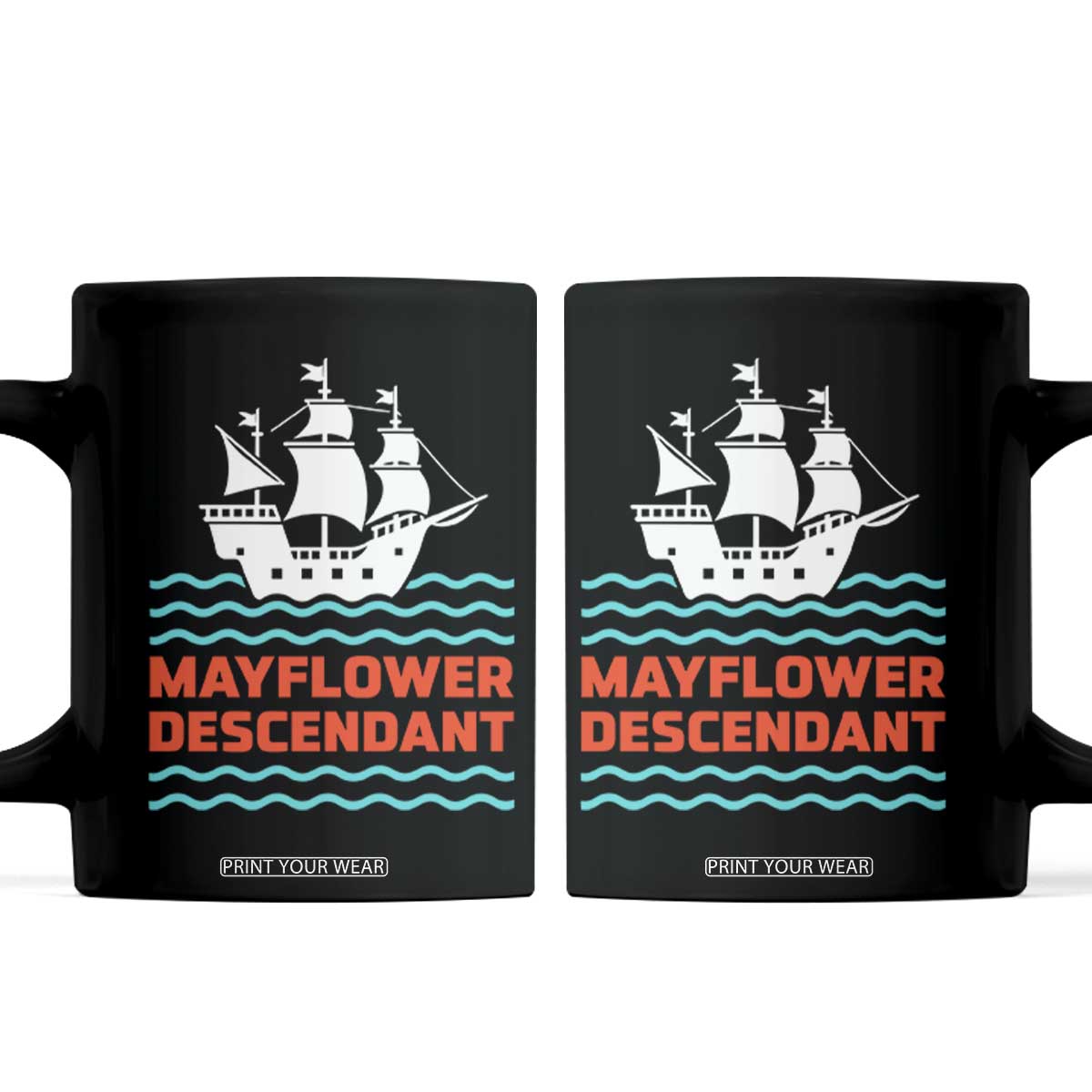 Mayflower Descendant History Coffee Mug 1620 Pilgrim Ship Heritage Pride Graphic