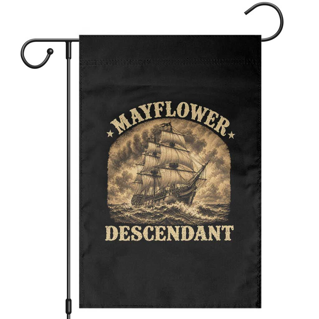 Vintage Mayflower Pilgrim Descendant Garden Flag 1620 Thanksgiving History Heritage