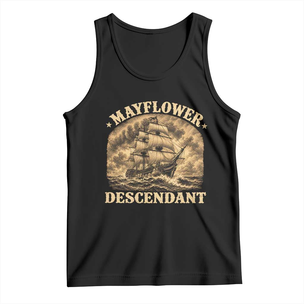Vintage Mayflower Pilgrim Descendant Tank Top 1620 Thanksgiving History Heritage