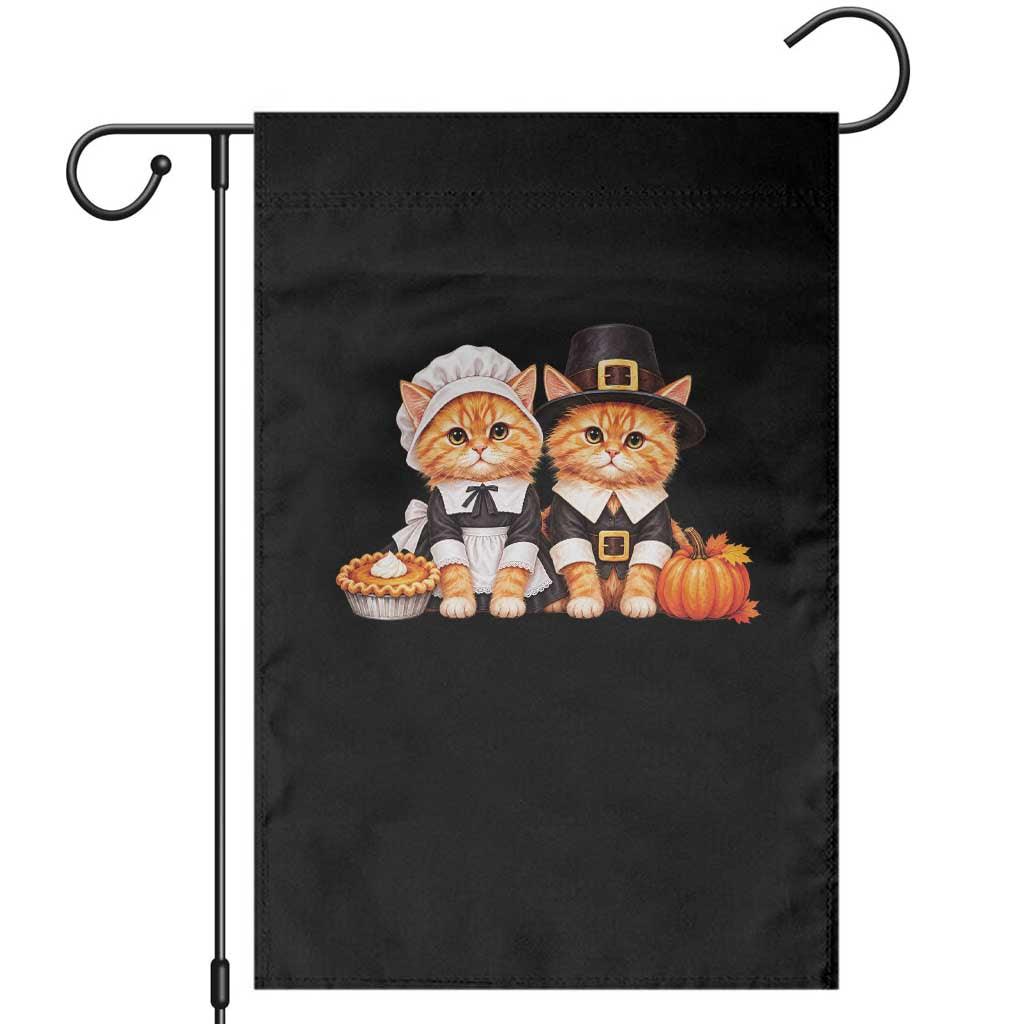 Cute Pilgrim Cats Thanksgiving Garden Flag Gift For Cat Lover