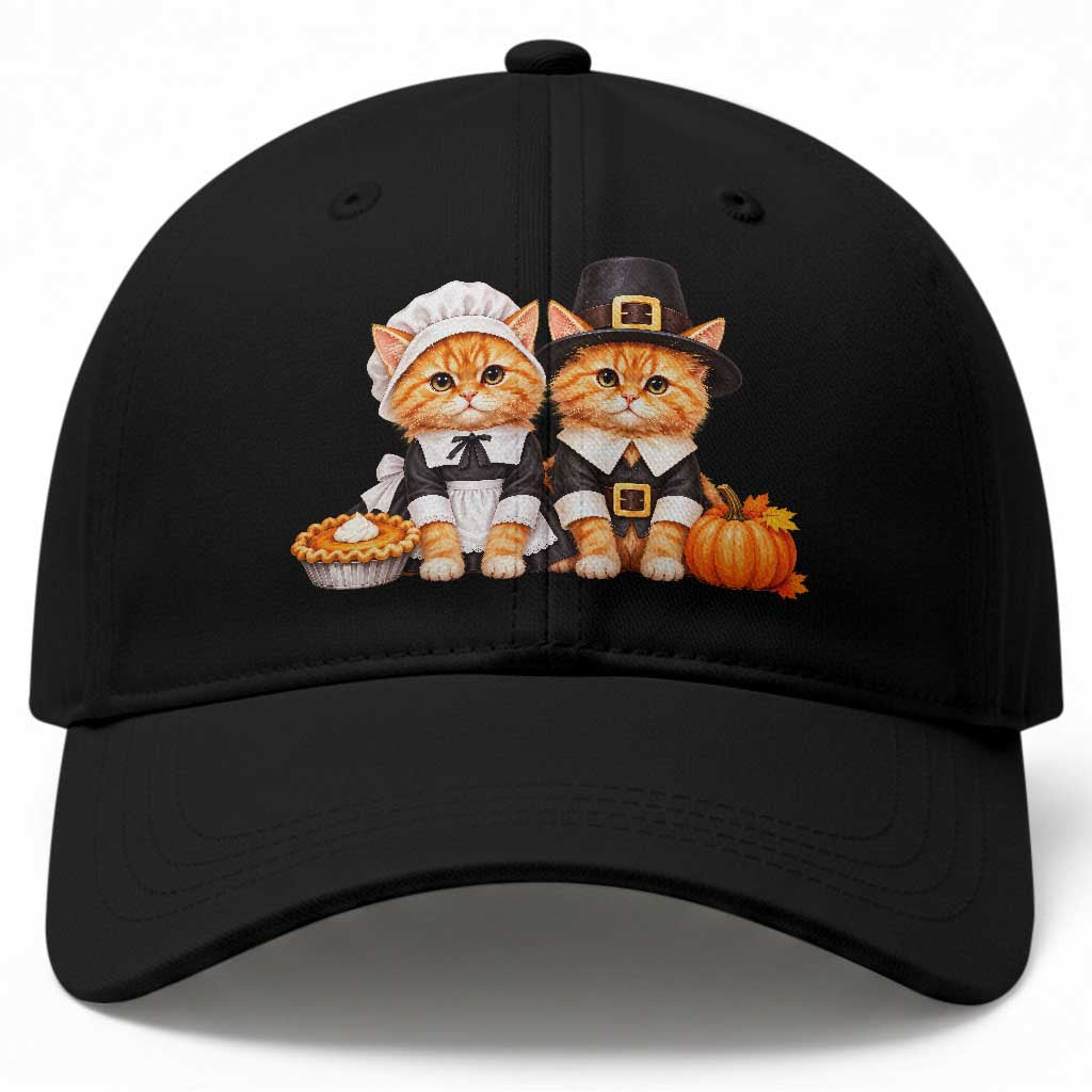 Cute Pilgrim Cats Thanksgiving Baseball Cap Gift For Cat Lover