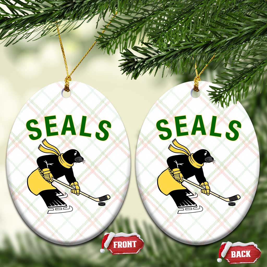 Funny Seal Ice Hockey Player Ceramic Ornament Winter Sports Gift TS12 Print Your Wear