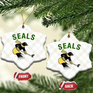 Funny Seal Ice Hockey Player Ceramic Ornament Winter Sports Gift TS12 Print Your Wear