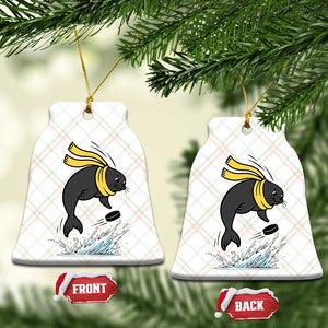 Funny Seal Playing Ice Hockey Ceramic Ornament Winter Sports Gift TS12 Print Your Wear