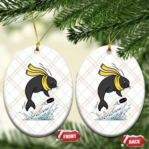 Funny Seal Playing Ice Hockey Ceramic Ornament Winter Sports Gift TS12 Print Your Wear