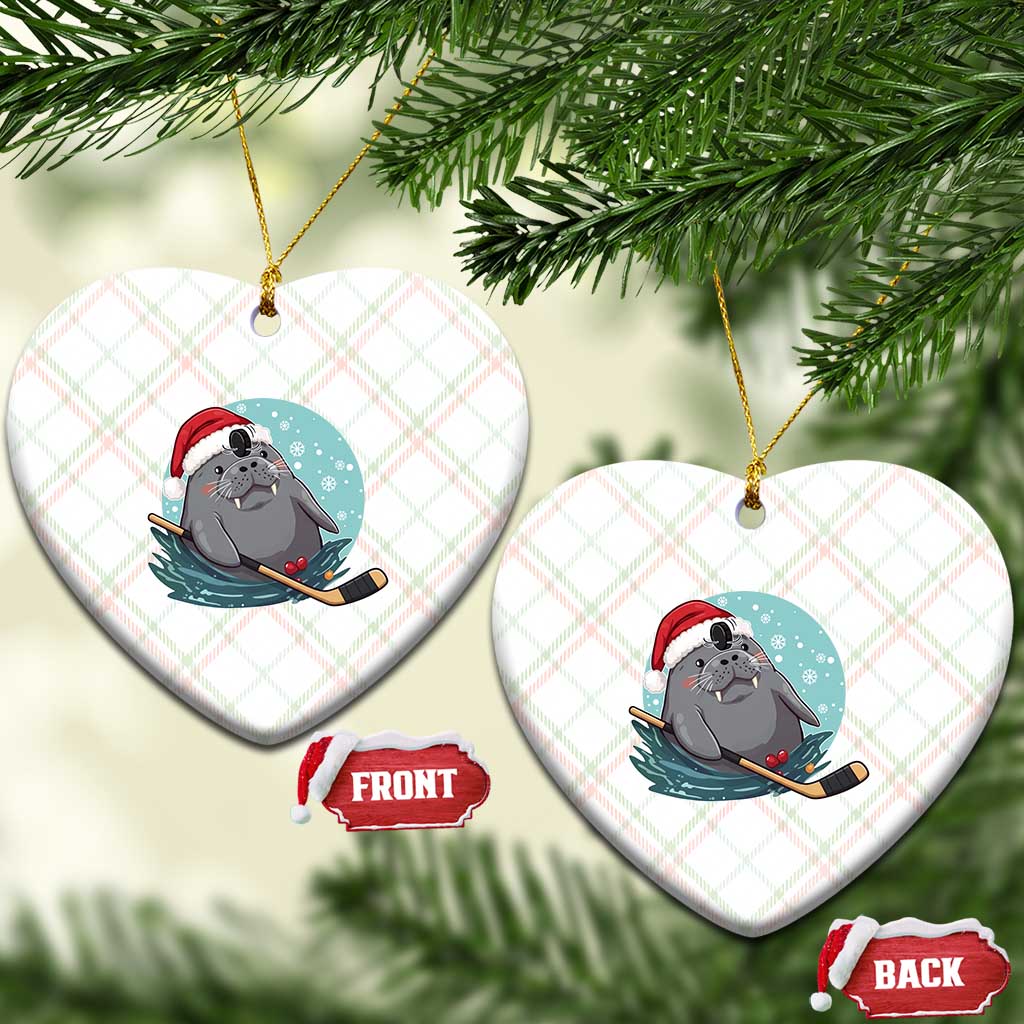 Snowy Seal Ice Hockey Lover Ceramic Ornament Funny Christmas Gift TS12 Print Your Wear