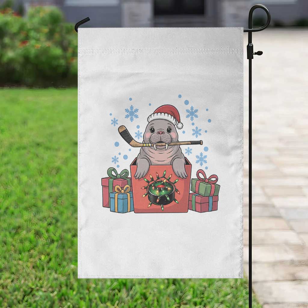 Santa Seal Playing Ice Hockey Garden Flag Funny Christmas Gift TS12 Print Your Wear