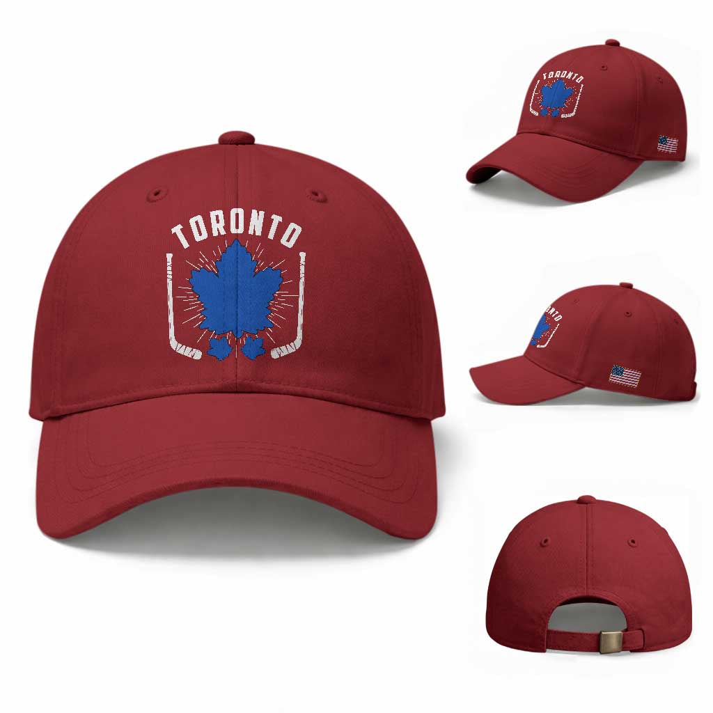 Toronto Ice Hockey Lover Baseball Cap Vintage Canada Gift TS12 Baseball Cap Universal Fit Cherry Red Print Your Wear