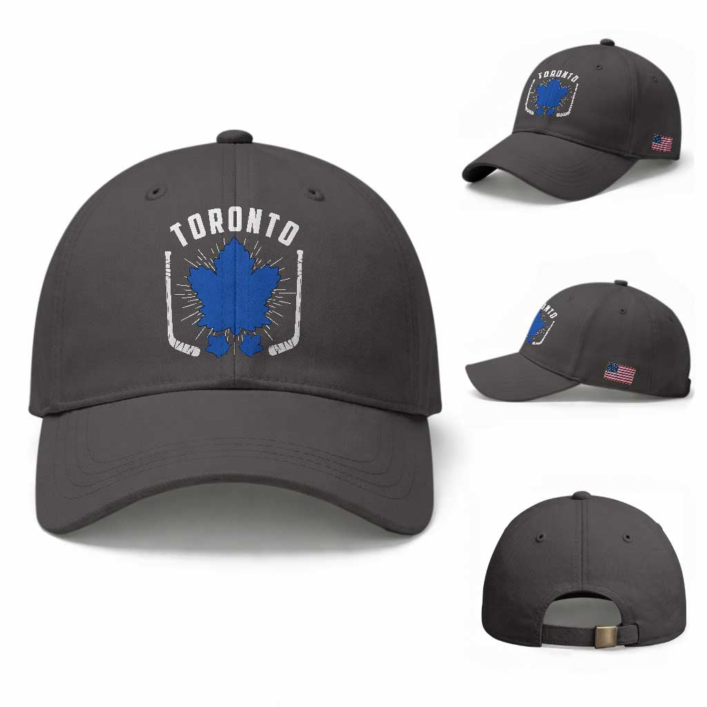Toronto Ice Hockey Lover Baseball Cap Vintage Canada Gift TS12 Baseball Cap Universal Fit Dark Gray Print Your Wear