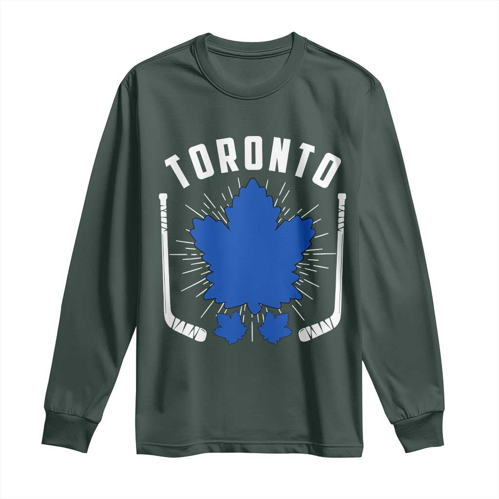 Toronto Ice Hockey Lover Long Sleeve Shirt Vintage Canada Gift TS12 Dark Forest Green Print Your Wear