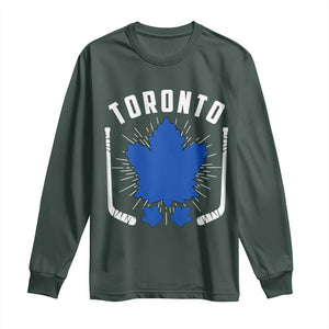 Toronto Ice Hockey Lover Long Sleeve Shirt Vintage Canada Gift TS12 Dark Forest Green Print Your Wear