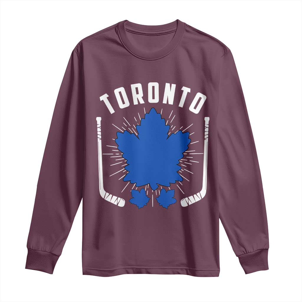 Toronto Ice Hockey Lover Long Sleeve Shirt Vintage Canada Gift TS12 Maroon Print Your Wear