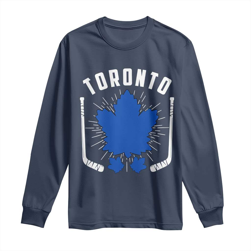 Toronto Ice Hockey Lover Long Sleeve Shirt Vintage Canada Gift TS12 Navy Print Your Wear