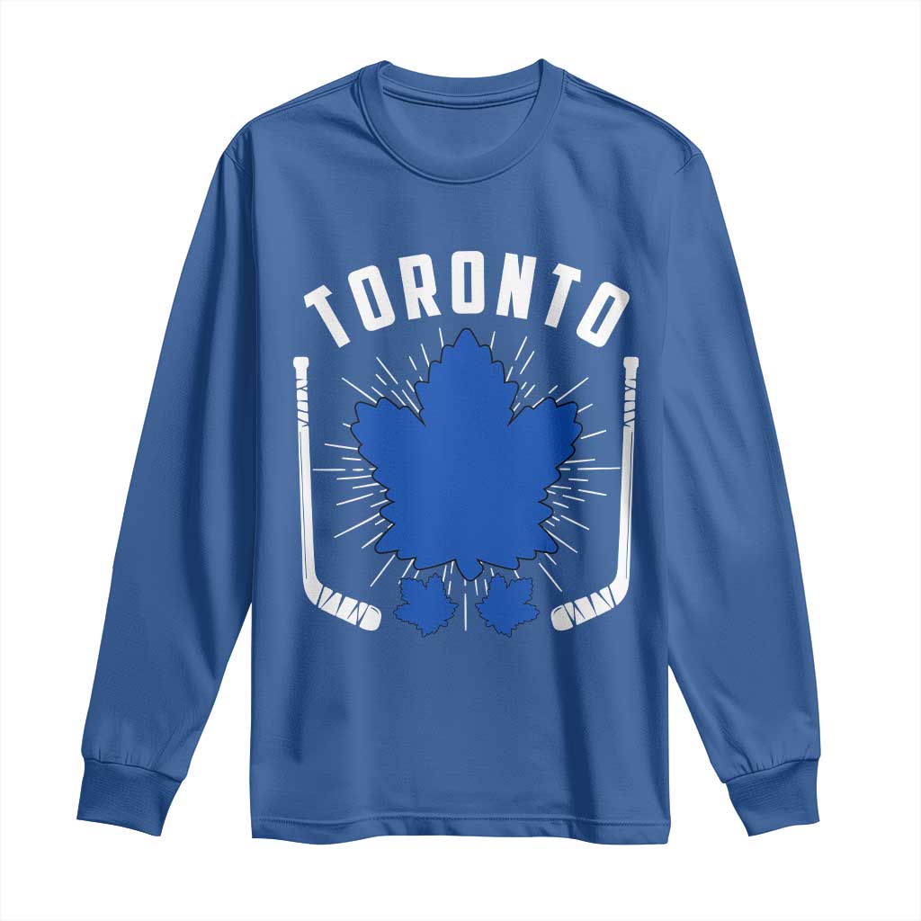 Toronto Ice Hockey Lover Long Sleeve Shirt Vintage Canada Gift TS12 Royal Blue Print Your Wear