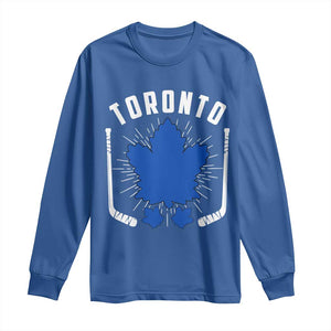 Toronto Ice Hockey Lover Long Sleeve Shirt Vintage Canada Gift TS12 Royal Blue Print Your Wear