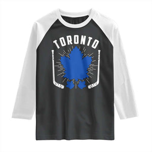 Toronto Ice Hockey Lover Raglan Shirt Vintage Canada Gift TS12 Black White Print Your Wear