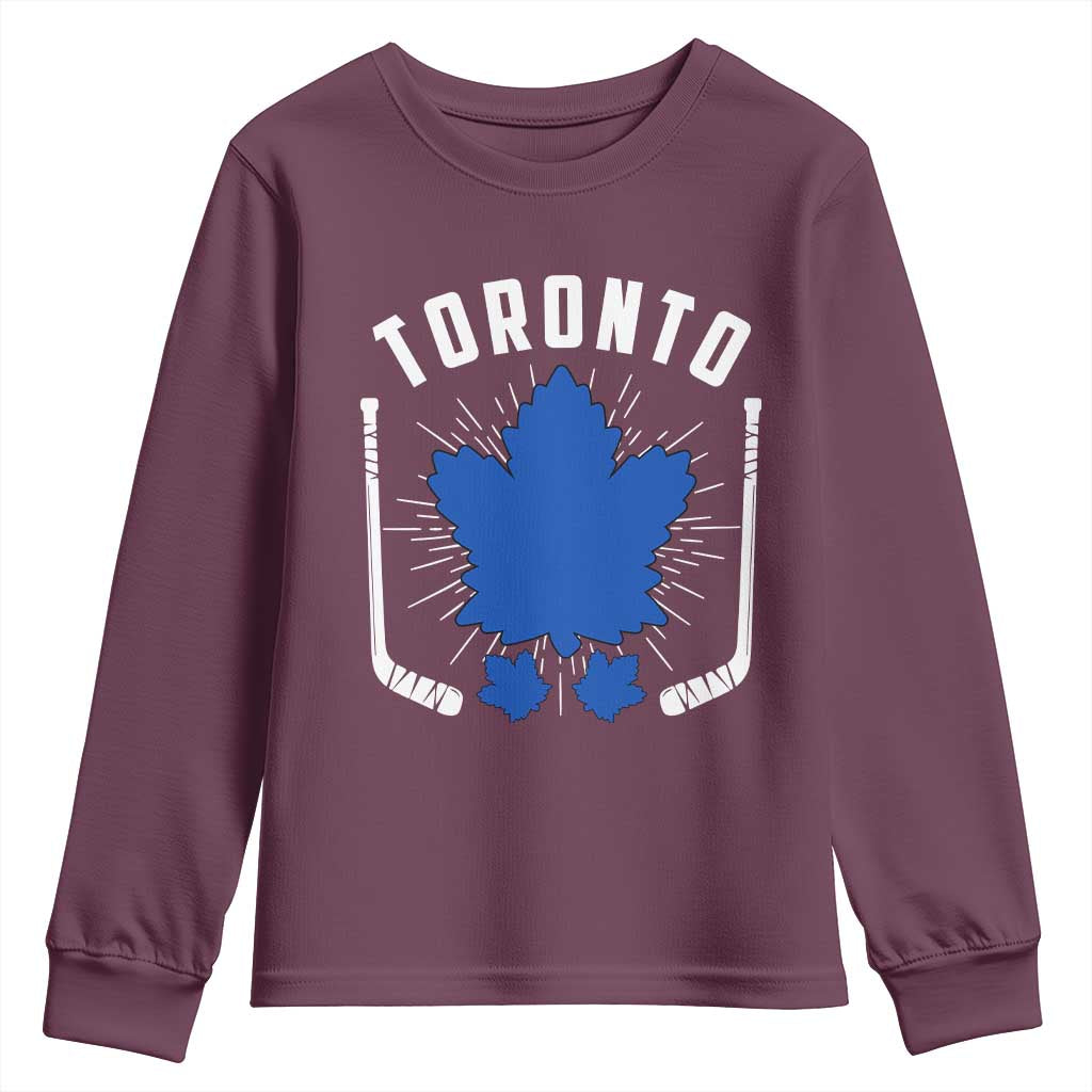 Toronto Ice Hockey Lover Youth Sweatshirt Vintage Canada Gift TS12 Maroon Print Your Wear