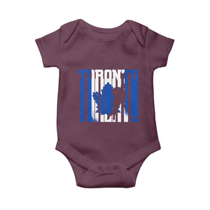 Ice Hockey Torontonian Player Baby Onesie Toronto Flag Gift TS12 Maroon Print Your Wear