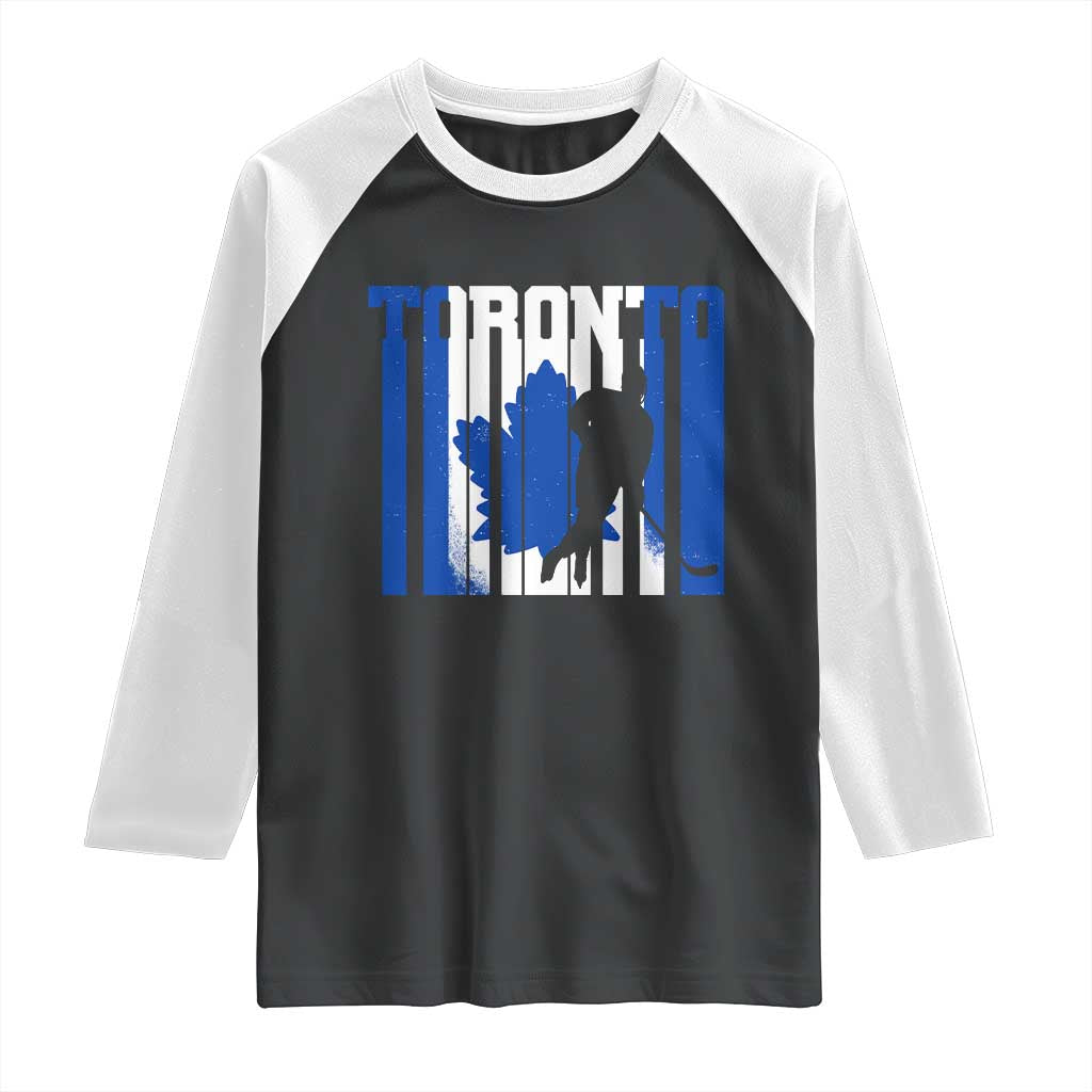 Ice Hockey Torontonian Player Raglan Shirt Toronto Flag Gift TS12 Black White Print Your Wear